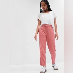 GAP LINEN EASY PANT CHINTZ ROSE WINE RUST COLOR  SIZE LARGE